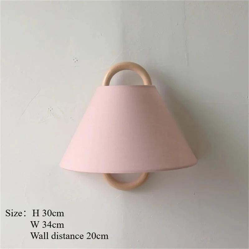 Modern Fabric Wall Sconce With Curved Wood Ring And E14 Base Dropping Chill Bedroom Vibes On Hallways Foyers And Studies This Ace Indoor Lighting Fixture Saves Table Space While Pulling Smooth Ambient Glow With Hassle Free Led Swaps