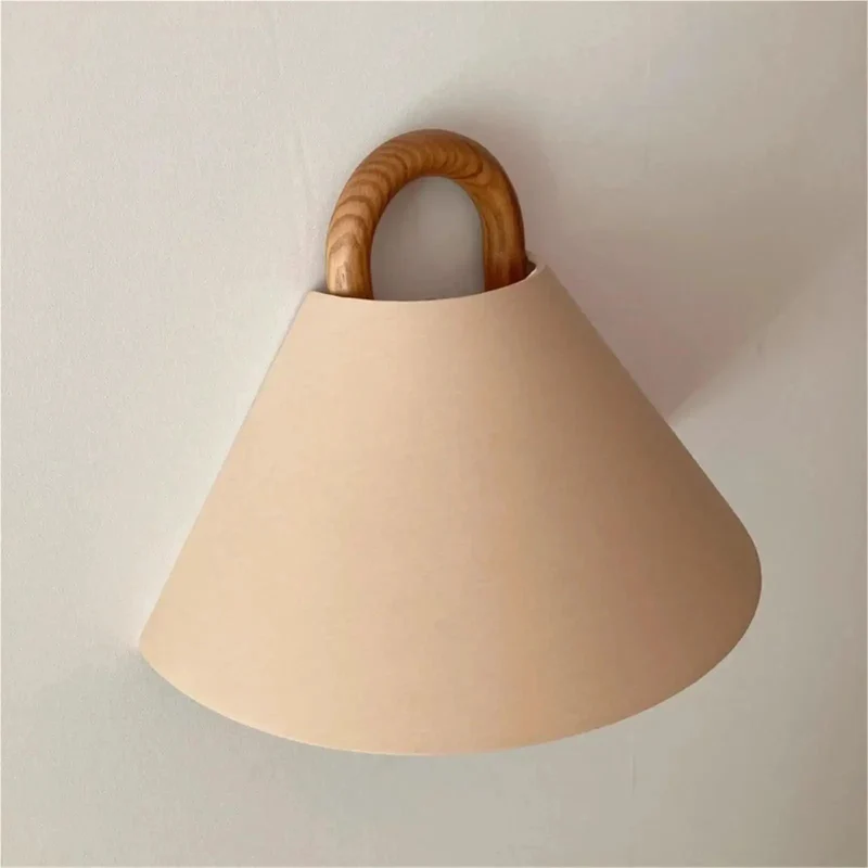 Modern Fabric Wall Sconce With Curved Wood Ring And E14 Base Dropping Chill Bedroom Vibes On Hallways Foyers And Studies This Ace Indoor Lighting Fixture Saves Table Space While Pulling Smooth Ambient Glow With Hassle Free Led Swaps
