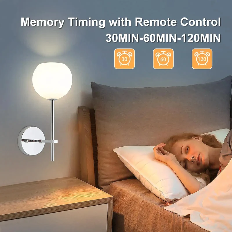 Effortlessly Stylish Chrome Battery Wall Sconces Set Of 2 Featuring Milky Frosted Glass Shadings 12 RGB And 3CCT Dimmable Modes Zero Wiring Hassle Wireless Remote Included Total Home Glow Upgrade For Bedrooms