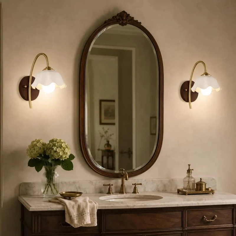 Straight Up Stunning Vintage Wireless Wall Sconces Set Of Two Dimmable Rechargeable Battery Lights Featuring Warm Walnut Wood Base Elegant Brass Curve And Floral Ceramic Shade