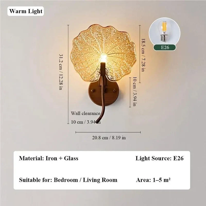 Vintage Amber Wall Sconce Featuring Textured Lotus Leaf Glass Shade And Durable Bronze Iron Mount Casts A Chill Warm Glow Perfect For Hella Cozy Bedrooms Hallways Or Living Rooms Uses Standard E26 Bulbs