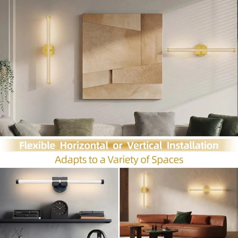 Gold Wall Sconces Set Of Two, 22 Inch Modern Cordless Lamp Fixtures For Hallways And Bedrooms, Rechargeable Battery Lights With No Wiring Headache And Top Tier Ambient Glow