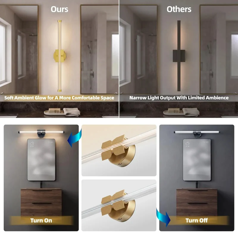 Gold Wall Sconces Set Of Two, 22 Inch Modern Cordless Lamp Fixtures For Hallways And Bedrooms, Rechargeable Battery Lights With No Wiring Headache And Top Tier Ambient Glow