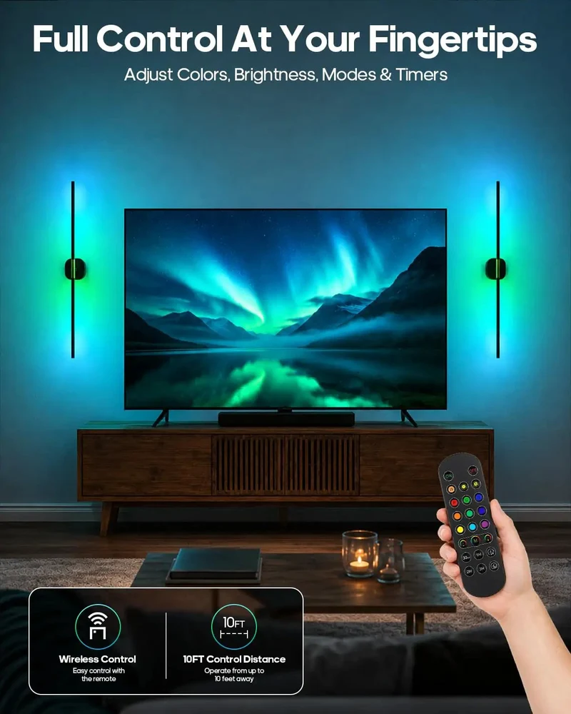 Effortless Quick Swap Rechargeable Rgb Wall Sconce With Extra Spare Battery For Chill Bedroom Cozy Hallway Smooth Staircase Lighting Modern Dimmable Cordless Accent Fixture And Reading Night Light
