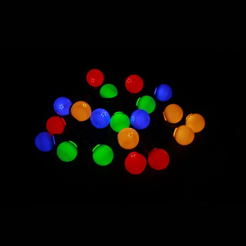 Guirlande Guinguette LED 13M 20pcs 6W IP65 Multicolore - Câble Noir