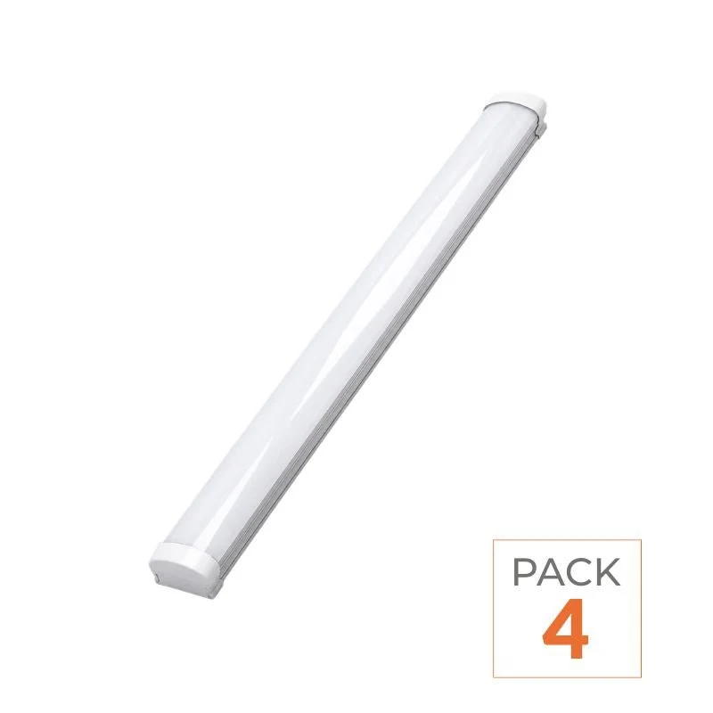 Réglette LED étanche 120cm 36W IP65 - Pack de 4