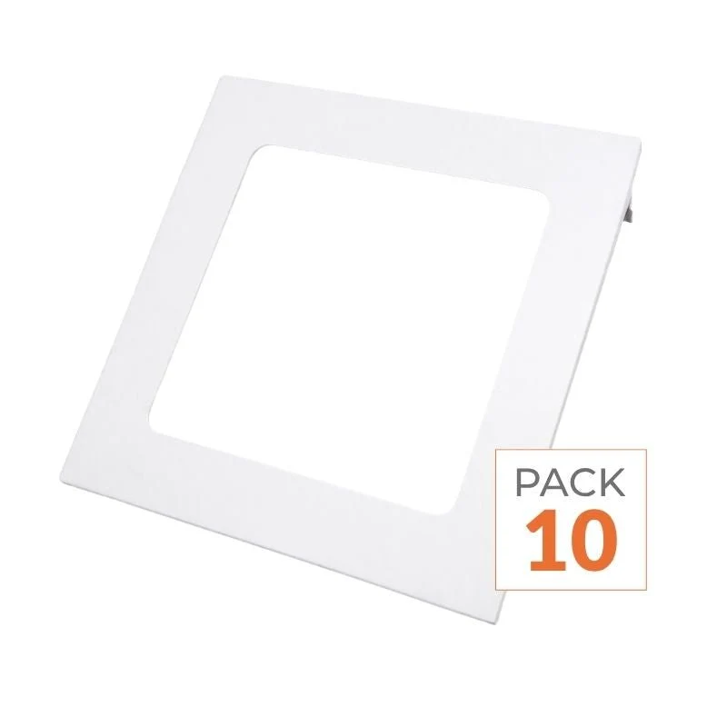 Spot LED Encastrable Carré BLANC 18W - Pack de 10