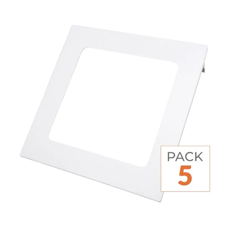 Spot LED Encastrable Carré BLANC 18W - Pack de 5