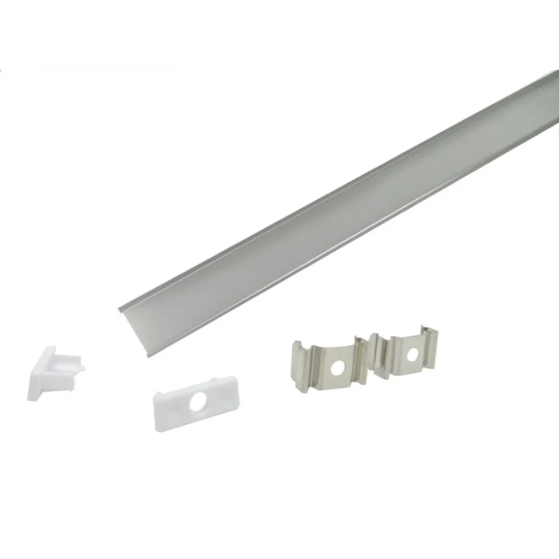 Profilé Aluminium 1m pour Ruban LED avec Couvercle Blanc Opaque - Pack de 5