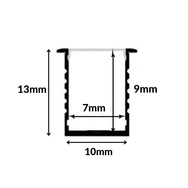 Profilé Aluminium 1m pour Ruban LED avec Cache Blanc Opaque - Pack de 5