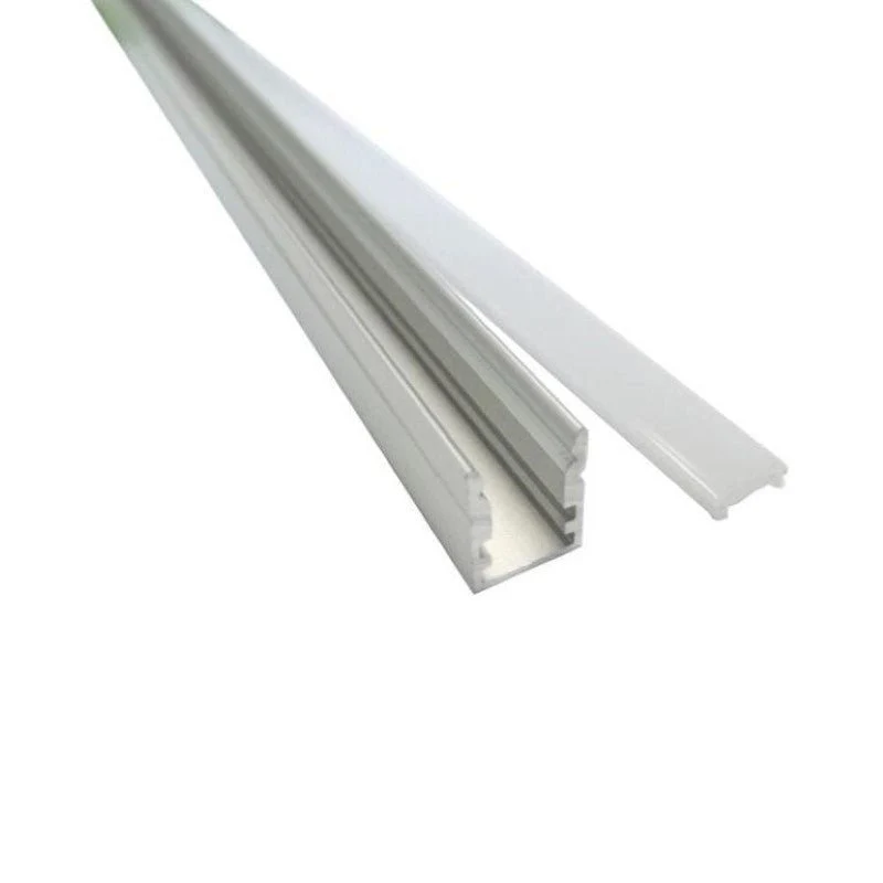 Profilé Aluminium 1m pour Ruban LED avec Cache Blanc Opaque - Pack de 5