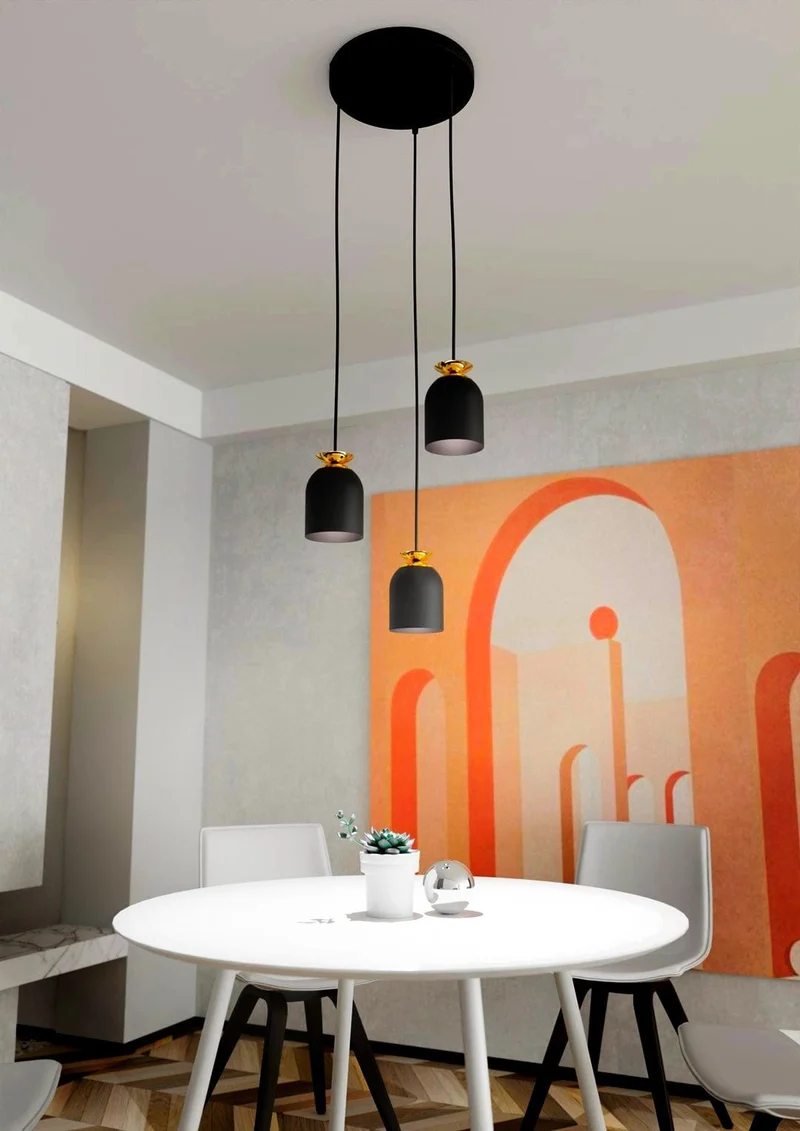 Eclairage Salle a Manger Noir Moderne