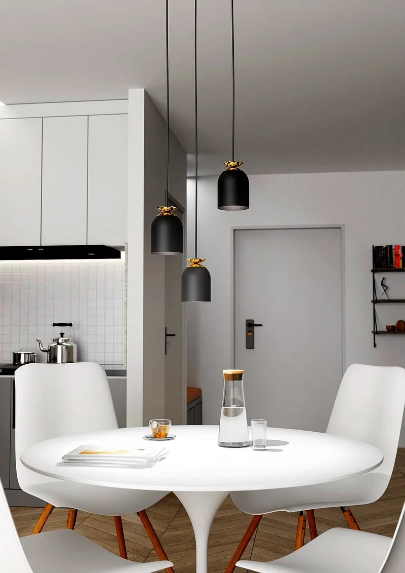 Eclairage Salle a Manger Noir Moderne