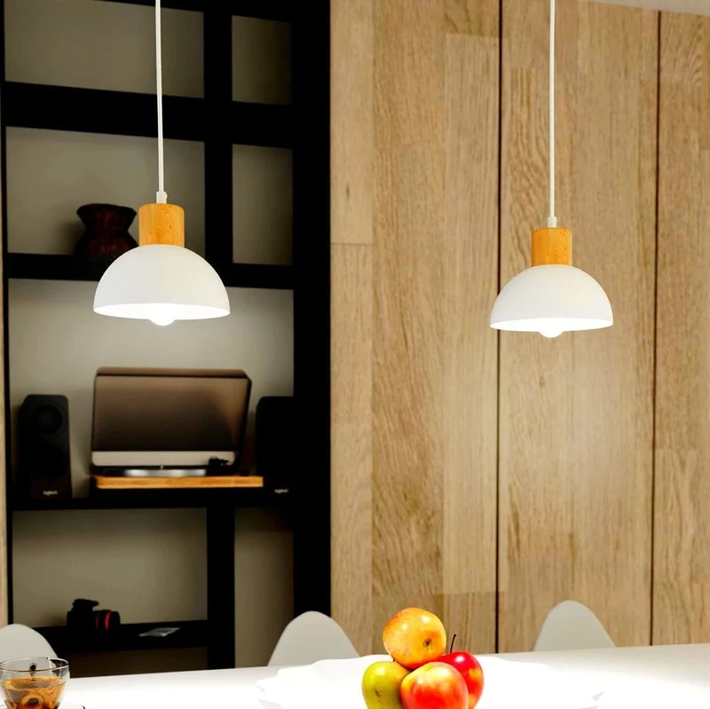 Suspension Blanc et Bois