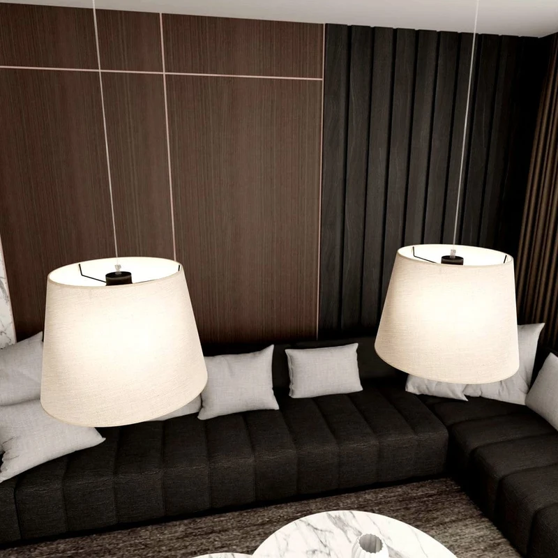 Abat jour en suspension beige Salon