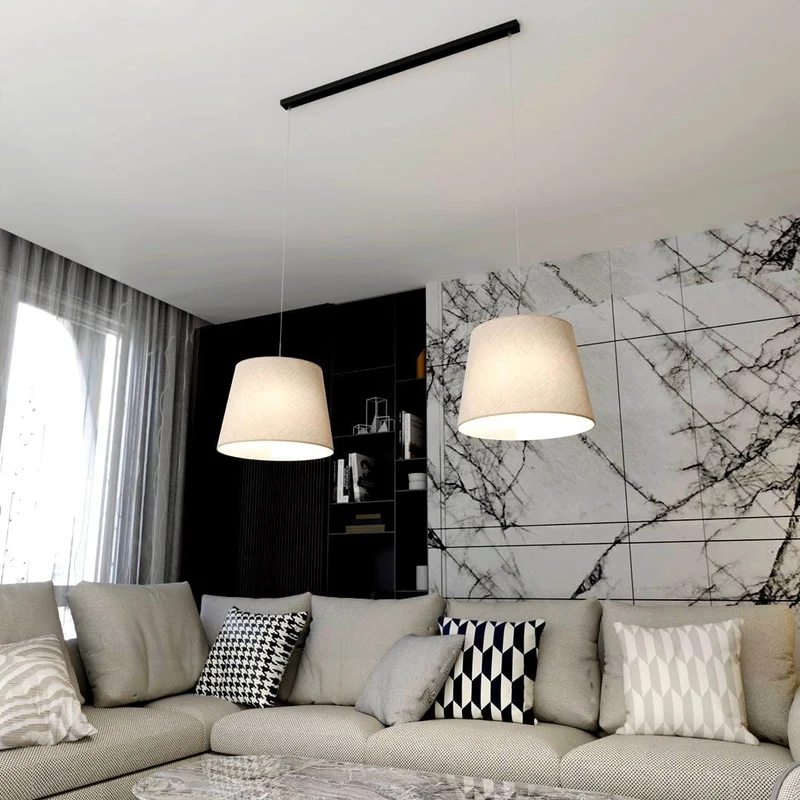 Abat jour en suspension beige Salon
