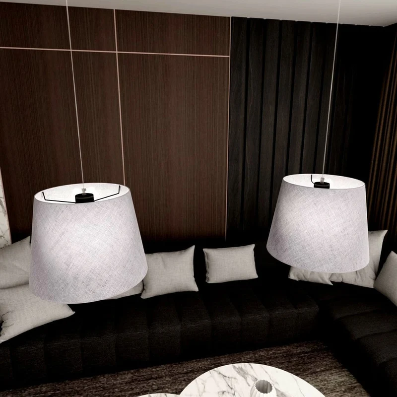 Abat jour en suspension beige Salon