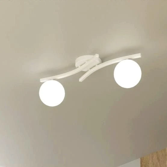 Plafonnier blanc et noir Salon