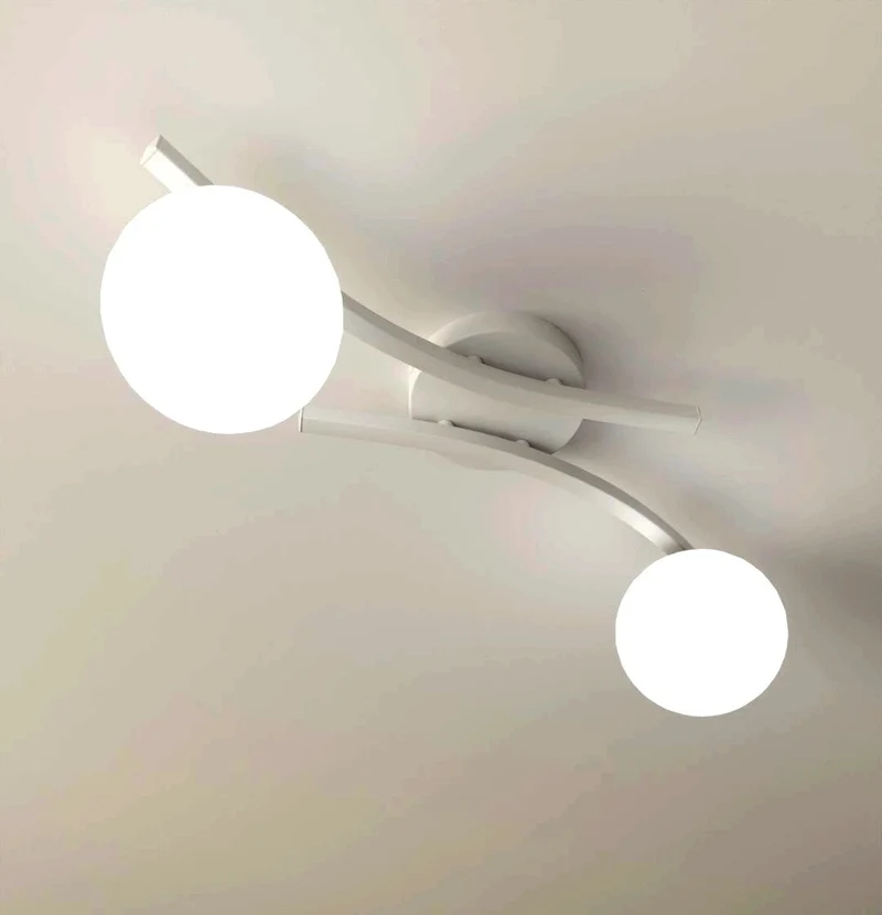 Plafonnier blanc et noir Salon