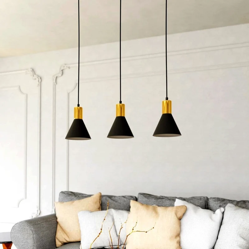 Suspensions Noires Table de Salon