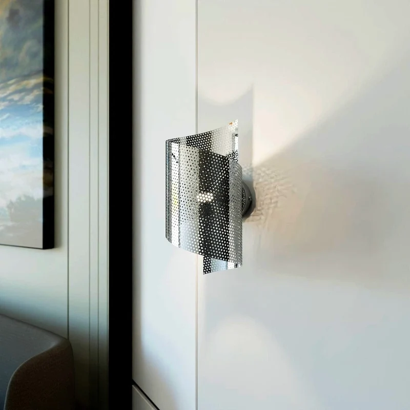 Applique LED spirale noire