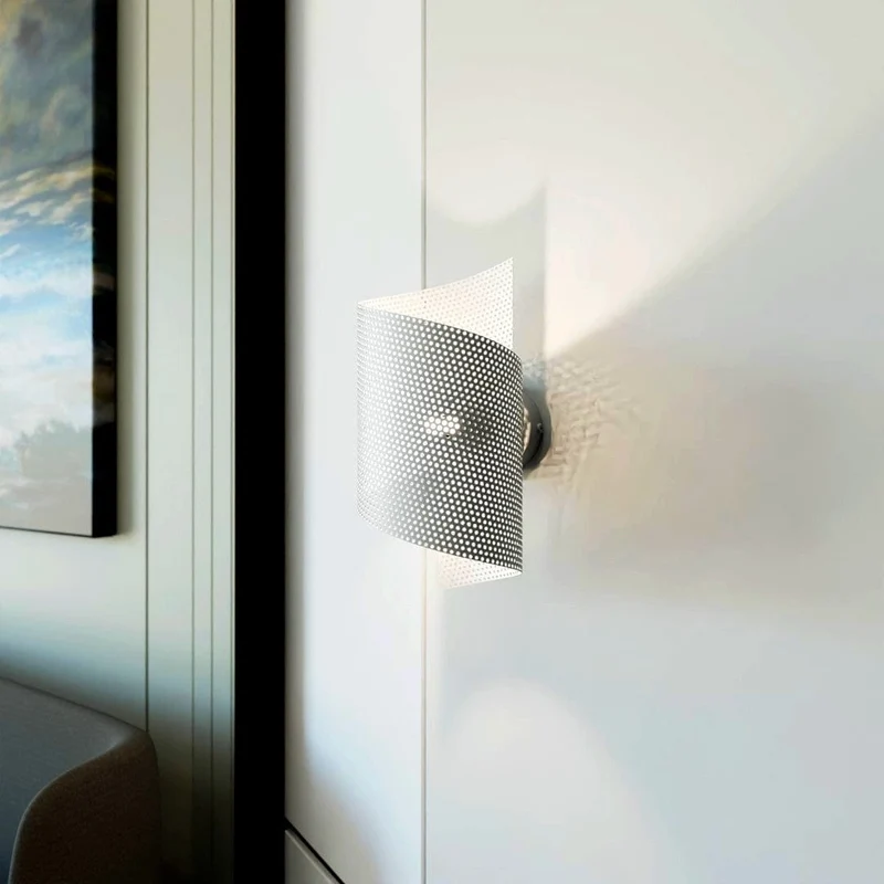 Applique LED spirale noire