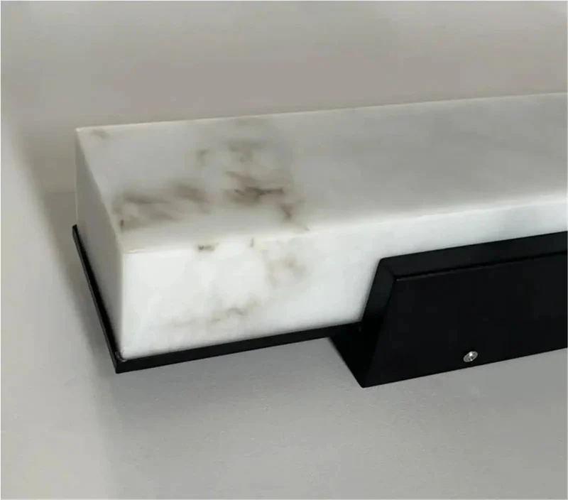 Badass Sleek Linear Wall Sconce Featuring Top Shelf Imitated Marble Accents And Durable Warm LEDs For Clean Modern Ambiance In Any Home Space Upgrades Your Decor With Straight Up Premium Style