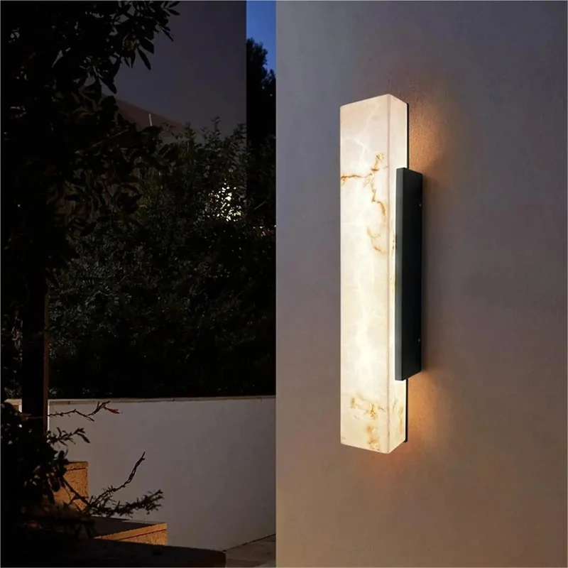 Badass Sleek Linear Wall Sconce Featuring Top Shelf Imitated Marble Accents And Durable Warm LEDs For Clean Modern Ambiance In Any Home Space Upgrades Your Decor With Straight Up Premium Style