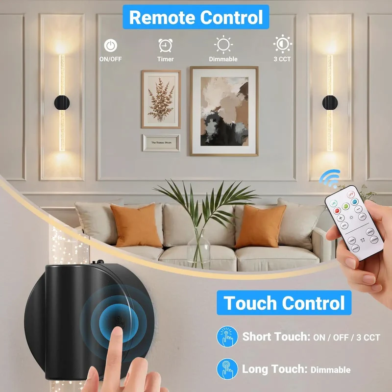 Super Slick Black Battery Operated Wall Sconces Set Of 2 Peel And Stick Led Accent Lighting Modern Luxury Home Decor Zero Hassle Install Total Game Changer Space Upgrade For Living Rooms And Bedrooms