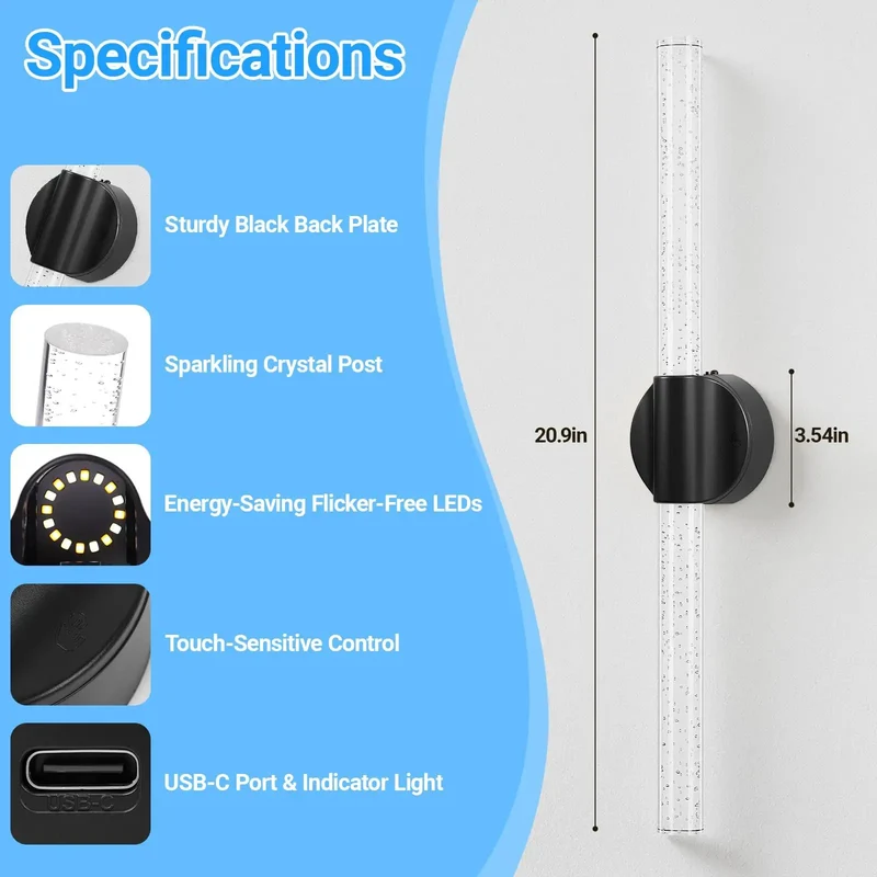 Super Slick Black Battery Operated Wall Sconces Set Of 2 Peel And Stick Led Accent Lighting Modern Luxury Home Decor Zero Hassle Install Total Game Changer Space Upgrade For Living Rooms And Bedrooms