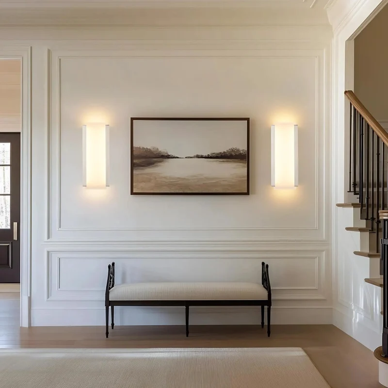 Modern Brushed Nickel Wall Sconces Set Of Two Hardwired Led Lights Featuring Smooth Three Level Dimming And Adjustable Warm To Cool White Glow For A Total Game Changer Room Setup And Chill Decor Vibes