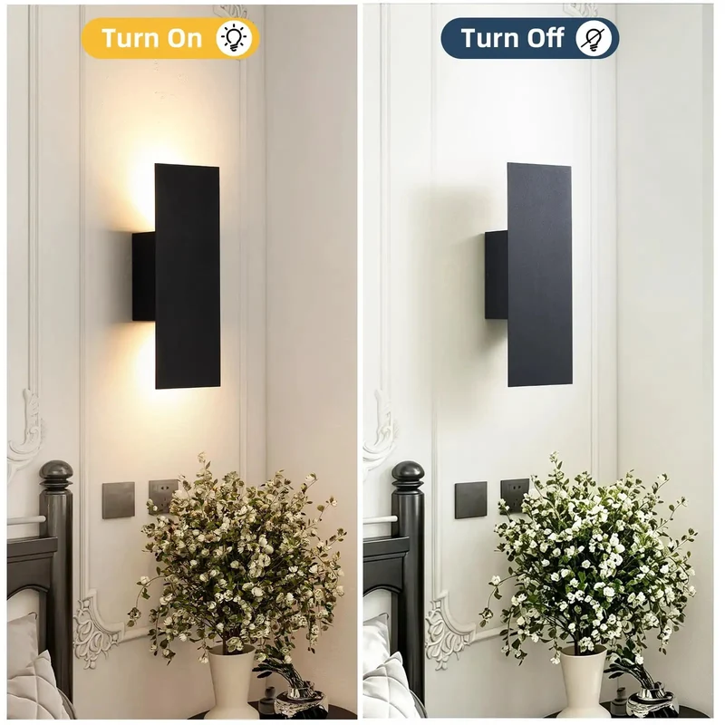 Slick Single Hardwired LED Wall Light And Bathroom Sconce In Matte Black With Clean Geometric Lines And Cozy 3000k Directional Glow For Indoor Rooms Like Bedrooms And Baths Featuring Quick Mounting And Adding Fresh Style To Your Setup
