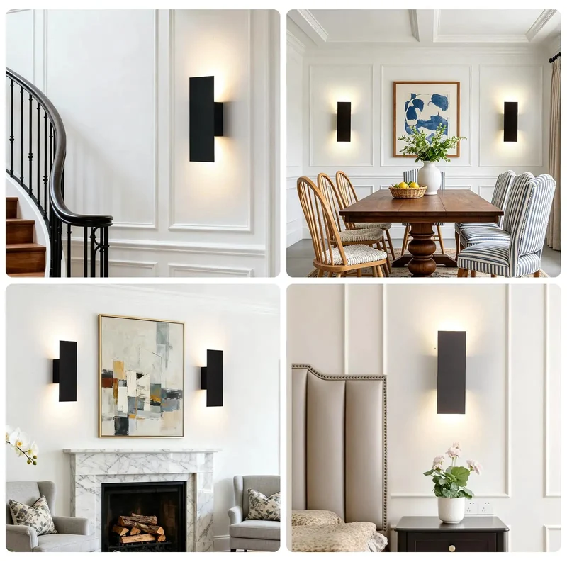 Slick Single Hardwired LED Wall Light And Bathroom Sconce In Matte Black With Clean Geometric Lines And Cozy 3000k Directional Glow For Indoor Rooms Like Bedrooms And Baths Featuring Quick Mounting And Adding Fresh Style To Your Setup
