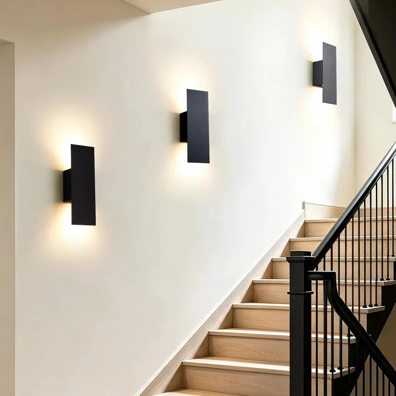 Slick Single Hardwired LED Wall Light And Bathroom Sconce In Matte Black With Clean Geometric Lines And Cozy 3000k Directional Glow For Indoor Rooms Like Bedrooms And Baths Featuring Quick Mounting And Adding Fresh Style To Your Setup