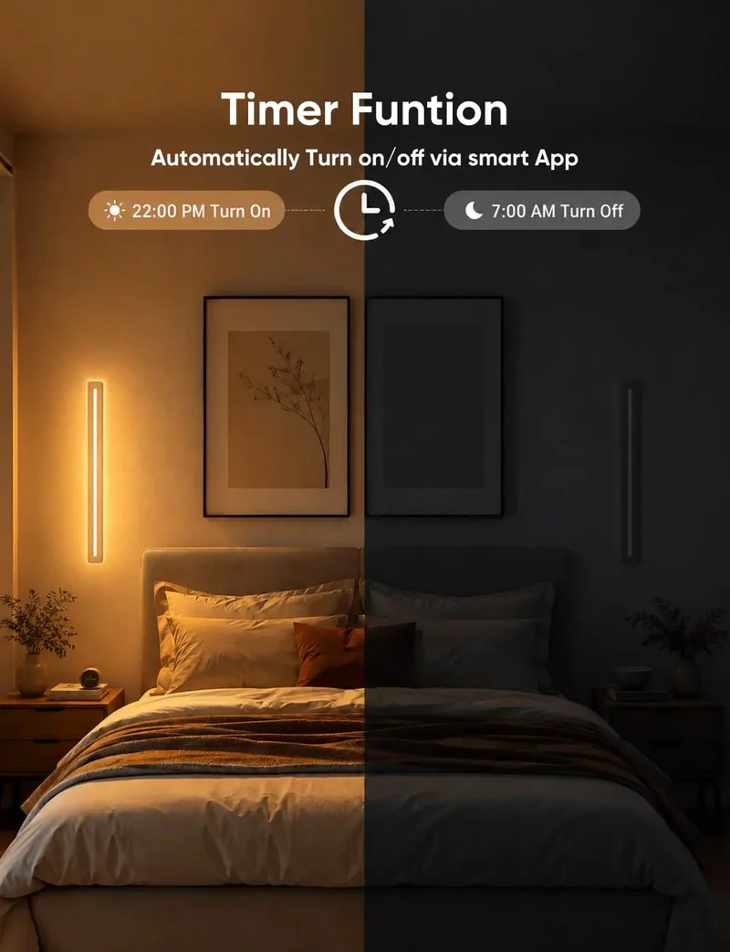 Level Up Your Space With This 15 Inch Plug In Wall Sconce Featuring 16 Million RGB Colors Dimmable Tunable White Options And 11 Dynamic Scene Modes For Total Chill Vibes