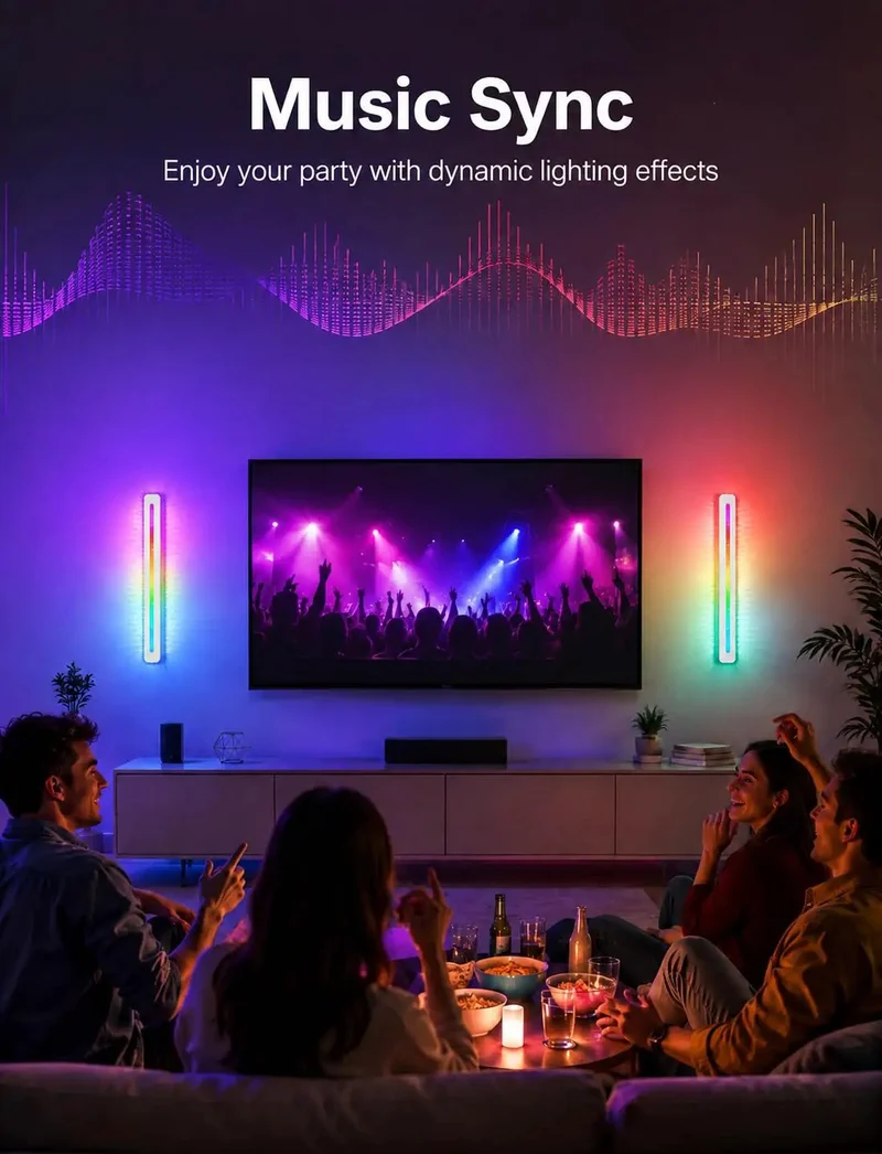 Level Up Your Space With This 15 Inch Plug In Wall Sconce Featuring 16 Million RGB Colors Dimmable Tunable White Options And 11 Dynamic Scene Modes For Total Chill Vibes