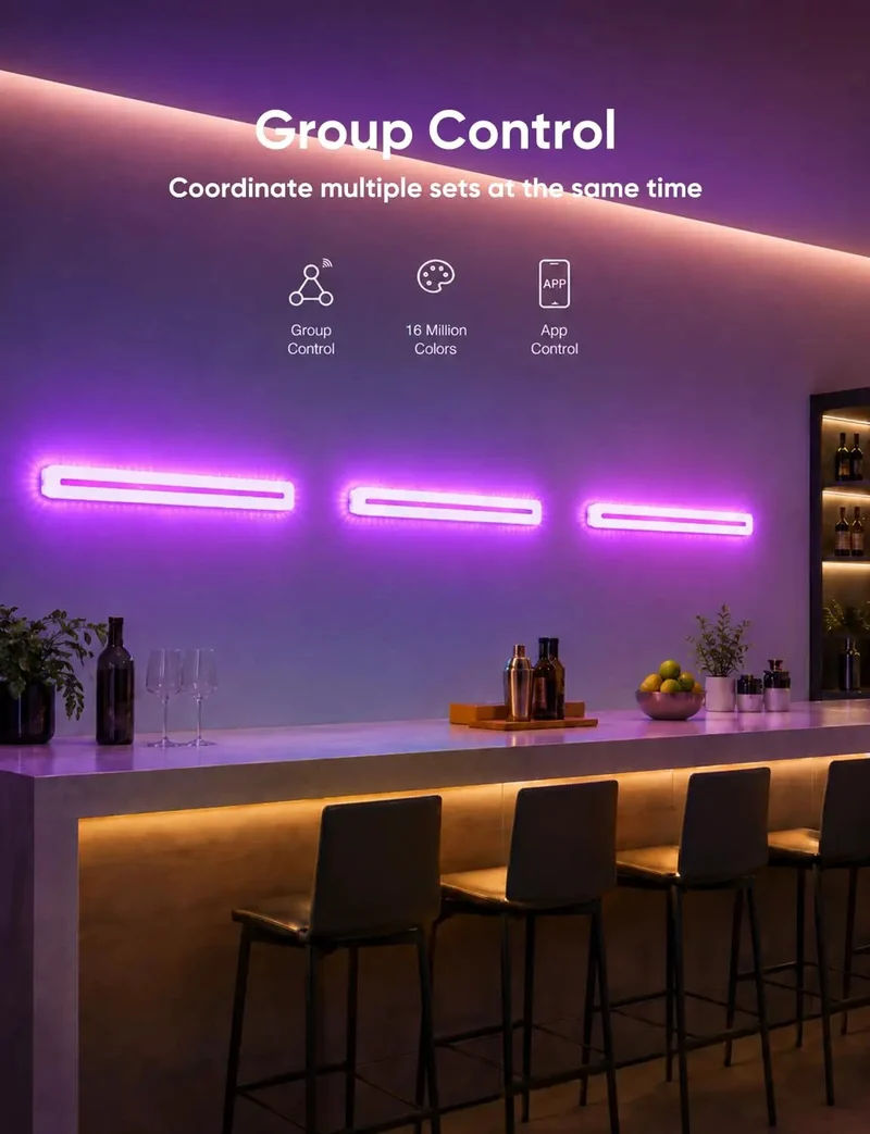 Level Up Your Space With This 15 Inch Plug In Wall Sconce Featuring 16 Million RGB Colors Dimmable Tunable White Options And 11 Dynamic Scene Modes For Total Chill Vibes
