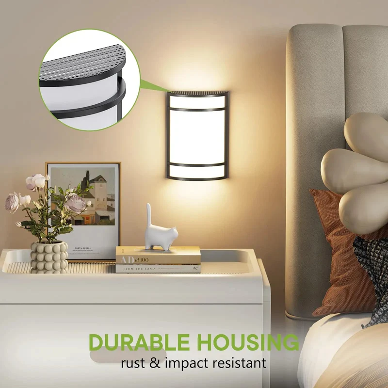 Slick Matte Black Half Cylinder Wall Sconce With Adjustable 5CCT 3000K To 6000K Led Lighting Effortless Install Indoor Fixture For Hallway Living Room Bedroom Cabinet Porch