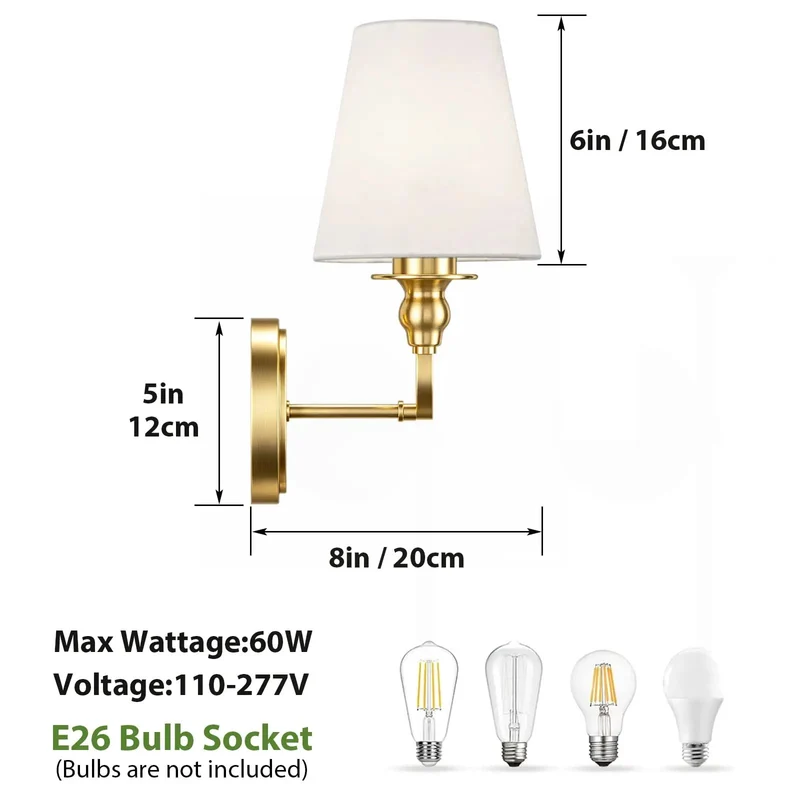 Top Shelf Wall Sconces Set Of Two Featuring Brushed Gold Frame And Soft White Linen Shade Solid Pick For Modern Bathroom Bedroom Or Hallway Vanity Lighting Adding Clean Farmhouse Charm To Authentic Americana Decor Vibe