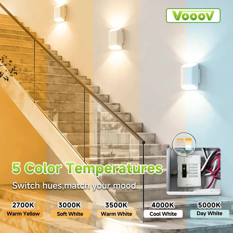 Premium White LED Wall Sconce Featuring Dazzling 5CCT Options And Smooth Dimming 7.9 Inch Wall Lamp Bringing Cozy Vibes To Your Home With Top Tier Flicker Free Glow