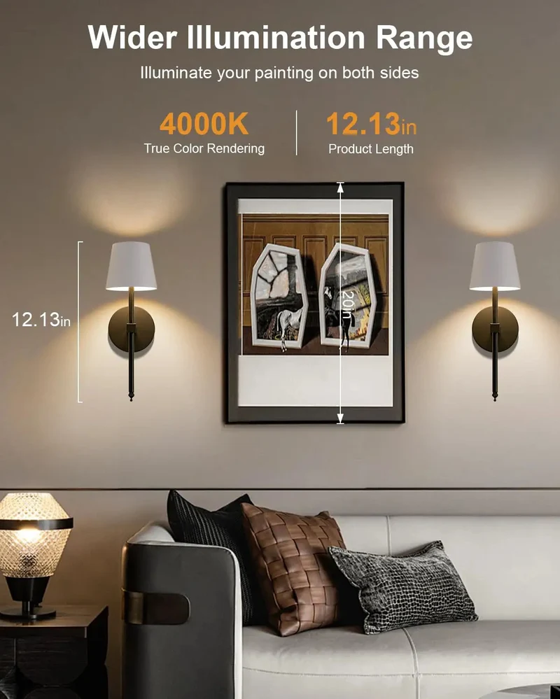 Sleek Small Black Battery Operated Wall Sconces Set of 2 Game Changer Wireless Design With No Hardwire Renter Friendly No Sweat Assembly for Modern Indoor Lighting
