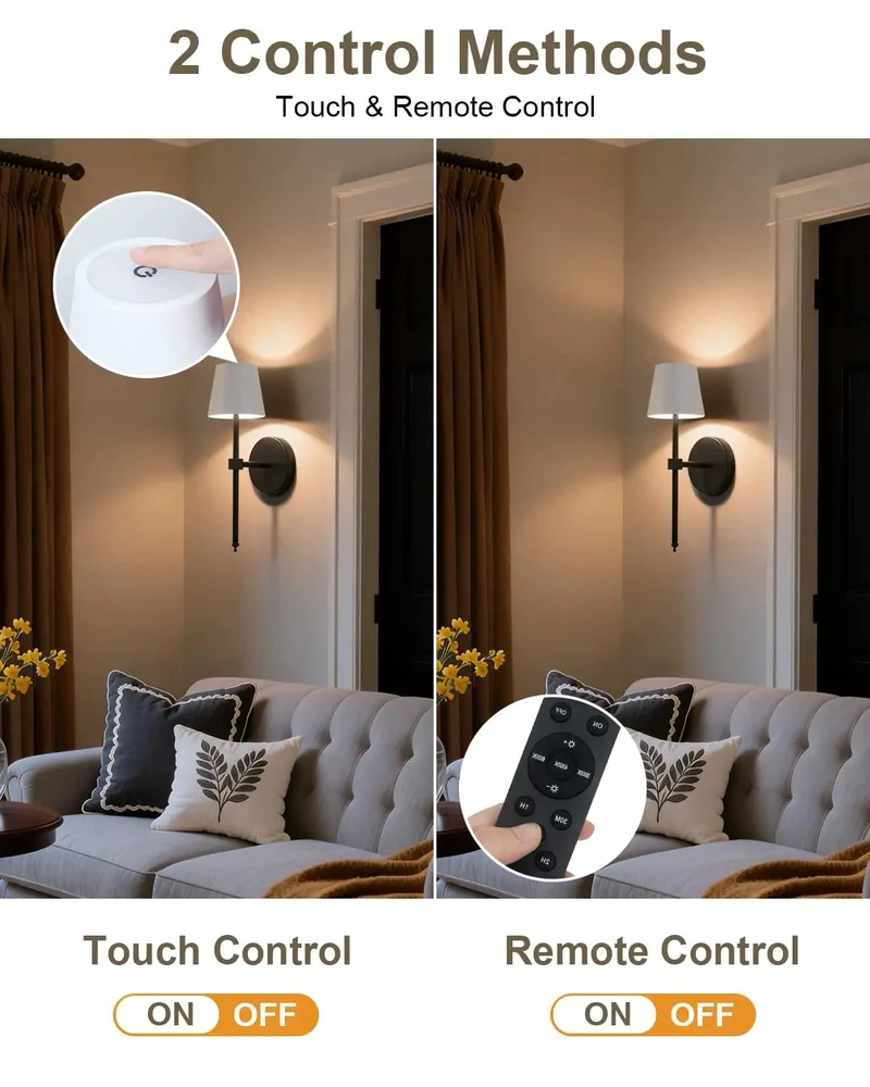 Sleek Small Black Battery Operated Wall Sconces Set of 2 Game Changer Wireless Design With No Hardwire Renter Friendly No Sweat Assembly for Modern Indoor Lighting