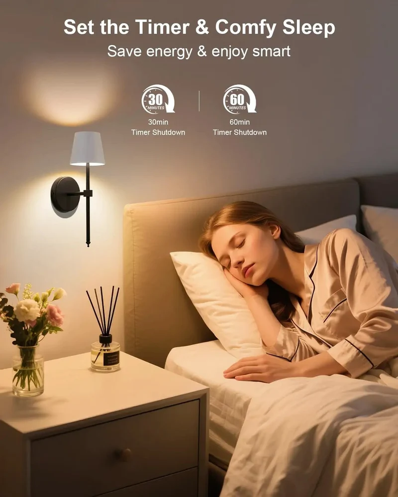 Sleek Small Black Battery Operated Wall Sconces Set of 2 Game Changer Wireless Design With No Hardwire Renter Friendly No Sweat Assembly for Modern Indoor Lighting