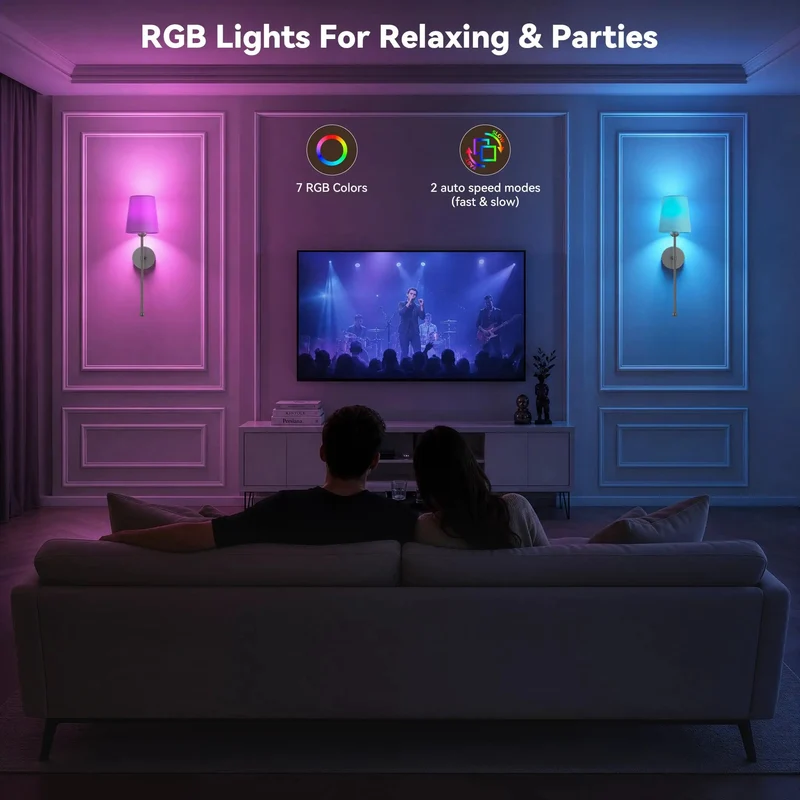 Premium Battery Operated Wall Sconce Set Of Two With Slick RF Remote And Totally Dead Simple Wireless Mount Grey Decor Piece Featuring Adjustable Rods For Seamlessly Modern Room Atmosphere
