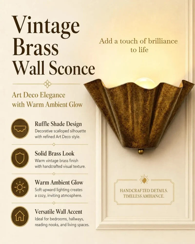 Heavy Duty Vintage Bronze Wall Sconce With Scalloped Bowl Shade And Standard E26 Socket Made For Low Key Uplight Vibes That Bring Top Shelf Country Flair To Your Hallway Kitchen Or Lounge Spot Today