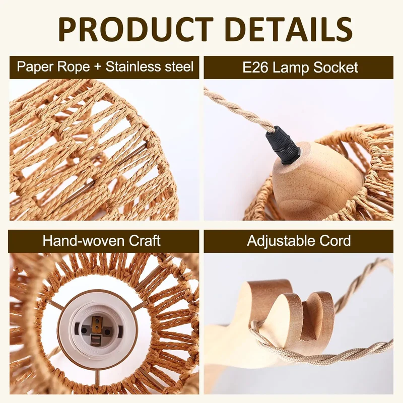 Hand Woven Rattan Wall Sconce Plug In Cord Boho Farmhouse Light Smooth Setup Paper Rope Accent Gotta Love The Vibes Easy Install For Any Room Upgrade Your Space With Zero Hassle