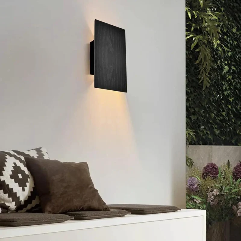 Knockout Flat Wall Sconce With Genuine Wood Panels And A Hassle Free Switch, Up And Down Led Lights Provide Heavy Duty Illumination For Slick Bedroom And Hallway Decor, Retro Modern Fixtures, Top Shelf Warm White Glow