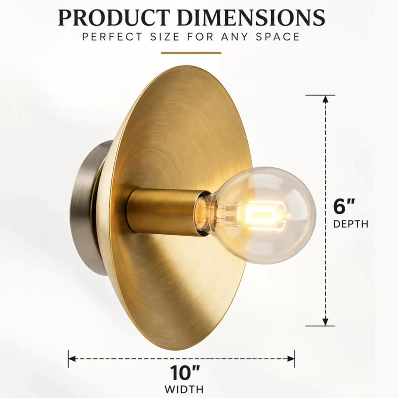 Top Shelf Brushed Brass Wall Sconce With Exposed Edison Bulb And Sleek Round Backplate Bringing Clean Mid Century Modern Bedroom Lighting Vibes To Any Corner