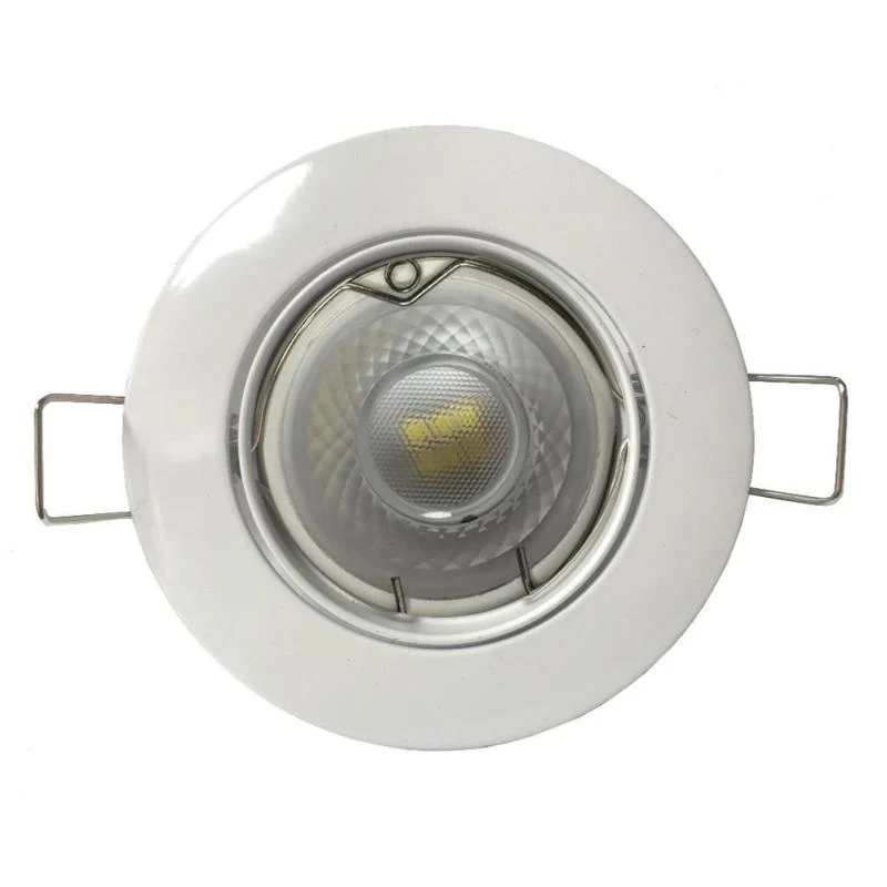 Kit Spot LED GU10 encastrable 8W Orientable Rond Blanc