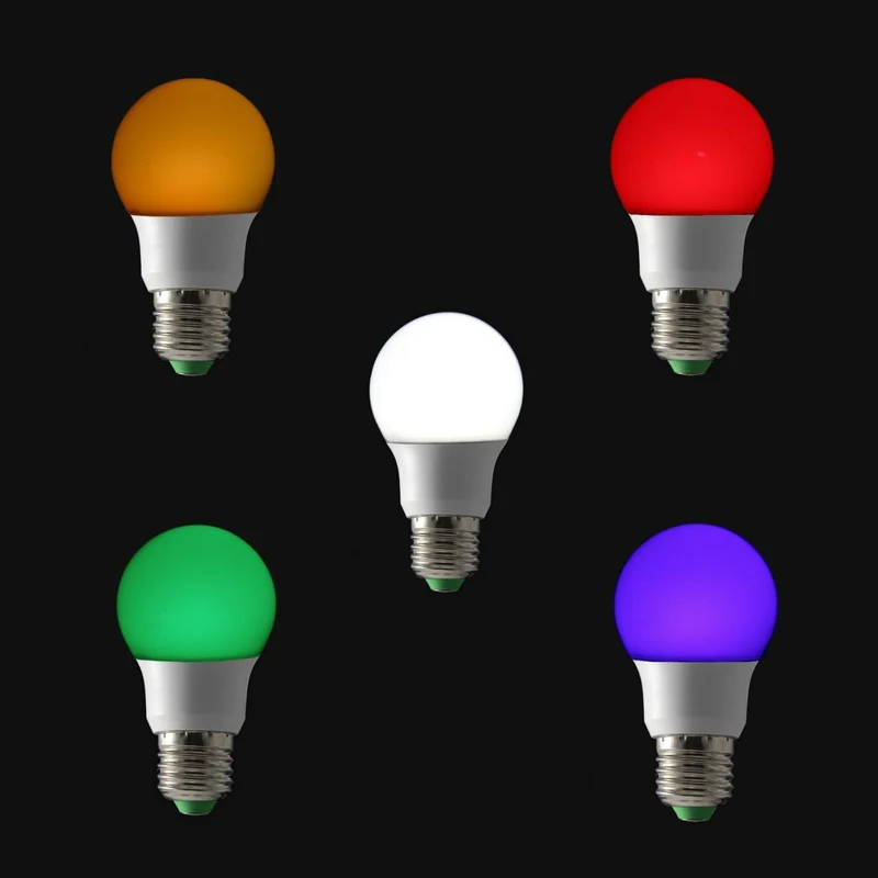 Pack de 5 - Ampoule LED E27 5W 220V RGBW